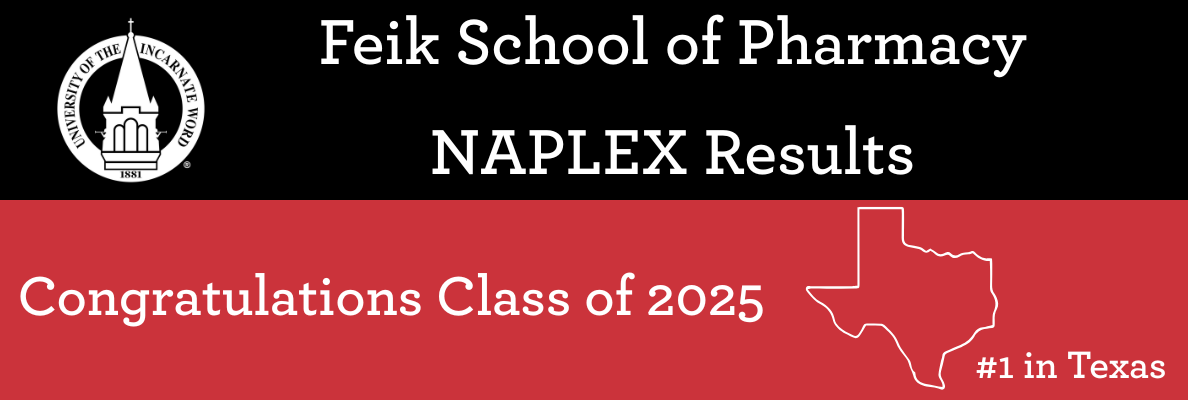 Banner congratulating FEIK class of 2025 for NAPLEX results