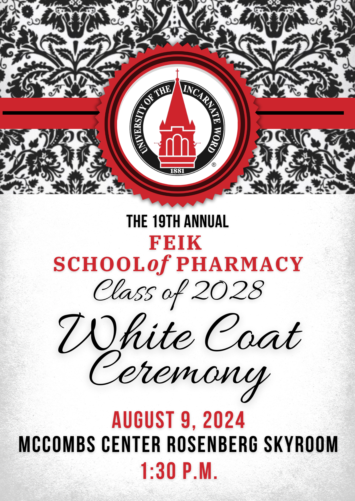 The invitation to the White Coat Ceremony